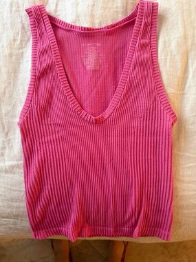 Free people-V-Neck Tank Top - Hot Pink
